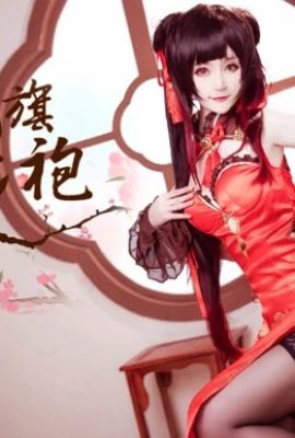 《約會大作戰》時崎狂三桃花旗袍Cosplay[CN：yui金魚] (9P)