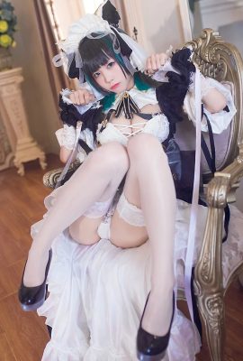 coser水淼aqua碧藍航線柴郡美腿Cosplay誘惑美圖 (9P)