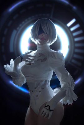 國外美女SayaTheFox 2B White Dress