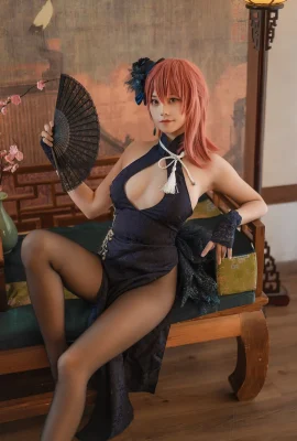 蜜汁貓裘 Cosplay 黑太子旗袍